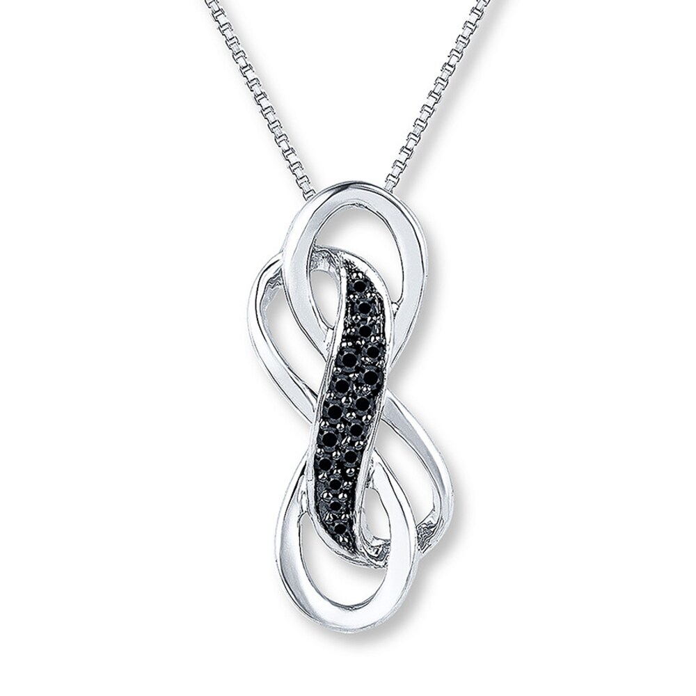 Black Diamond Infinity Necklace 1/10 ct tw Sterling Silver m2X231v7