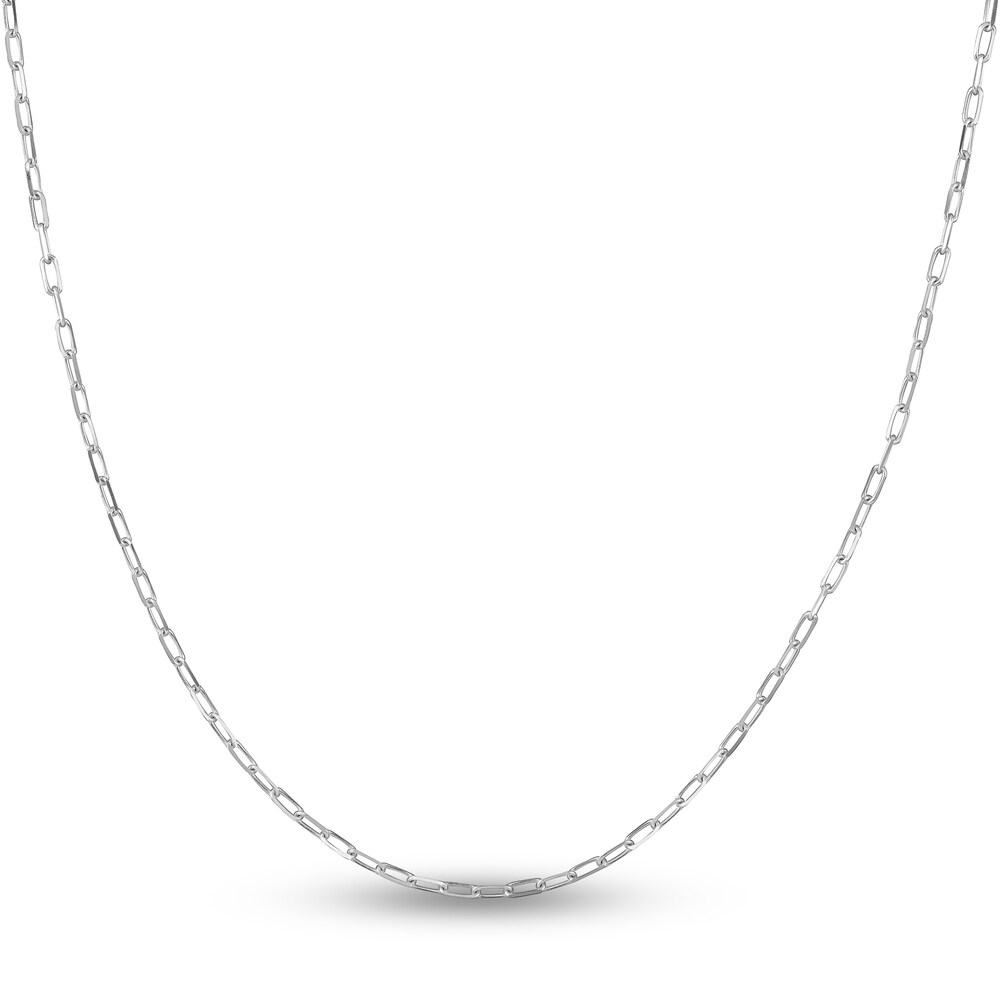 Paper Clip Chain Necklace 14K White Gold 18\" m3RpbsnV
