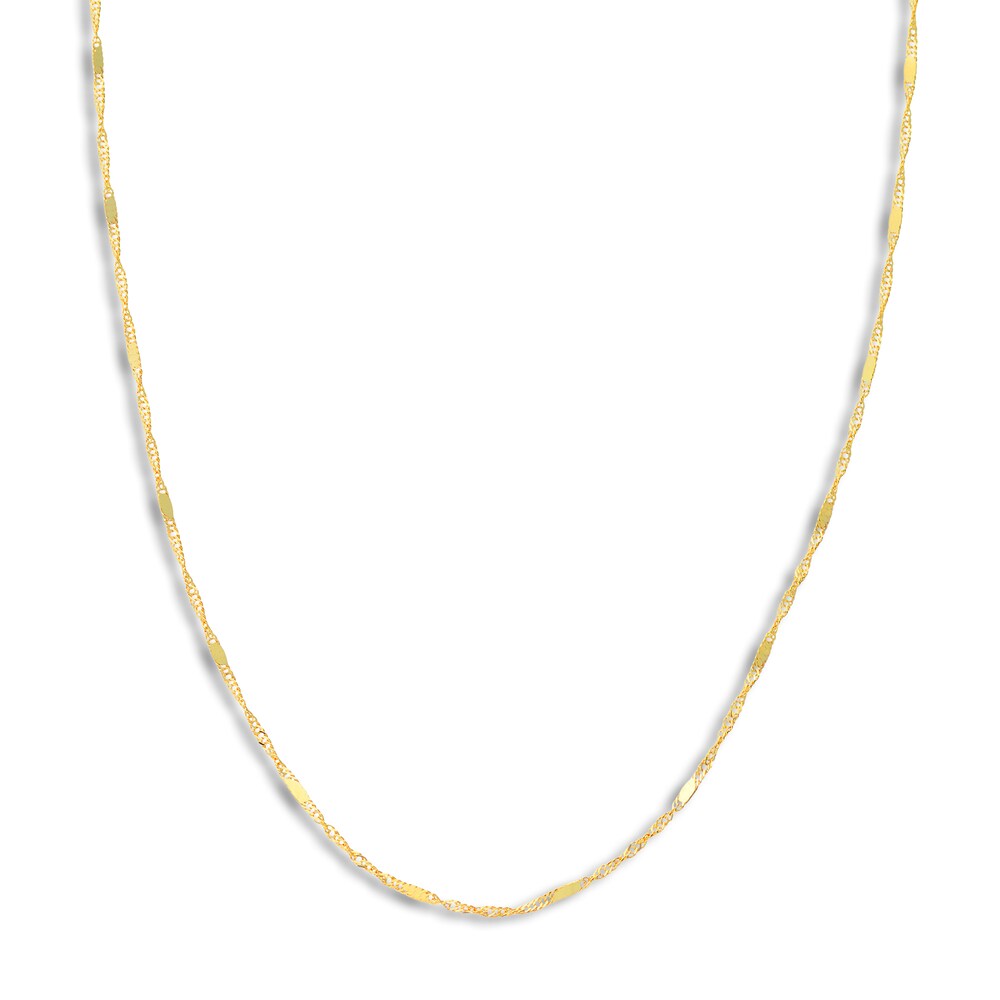 Singapore Chain Necklace 14K Yellow Gold 18\" m9sVdo2l