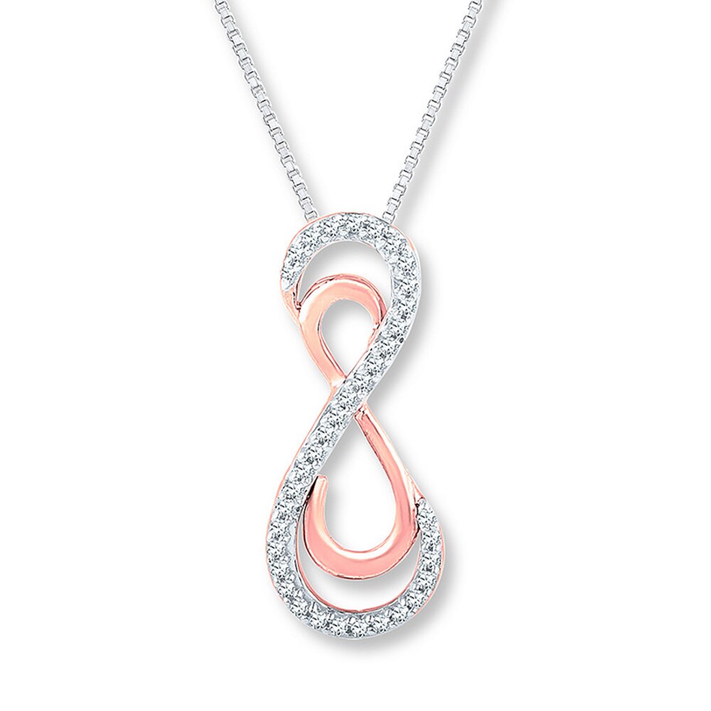 Infinity Diamond Necklace 1/8 carat tw Sterling Silver/10K Gold mHlArHK7