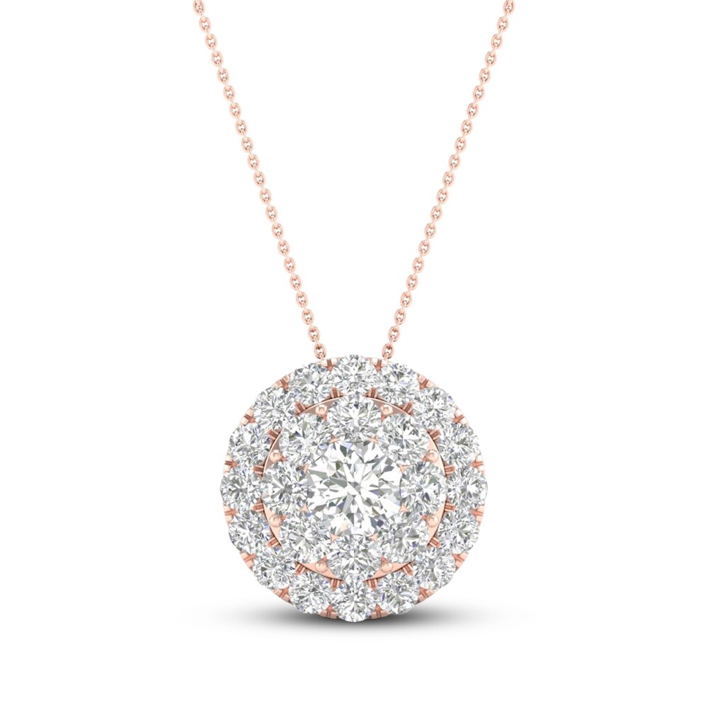 Diamond Pendant Necklace 1/2 ct tw Round 10K Rose Gold mKv7xtJb