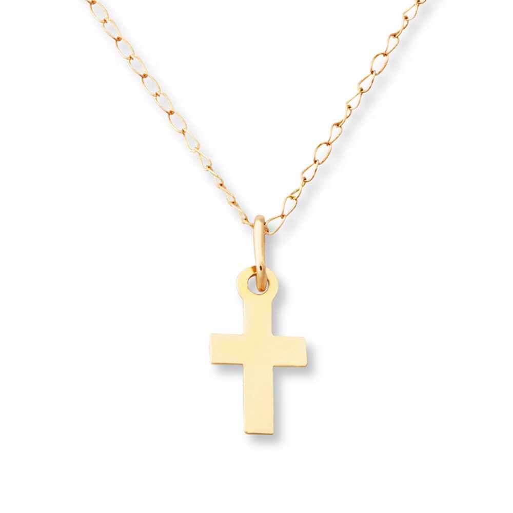 Children's Cross Necklace 14K Yellow Gold mMW2CVTh