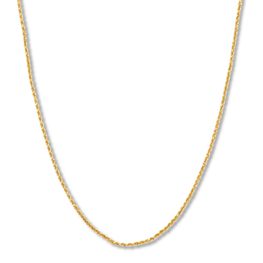 Rope Chain Necklace 14K Yellow Gold 20" Length mOrLXlqy