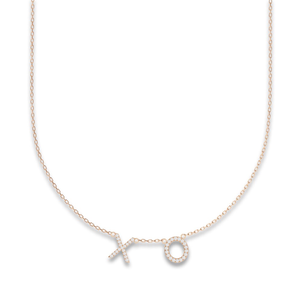 Juliette Maison Diamond Station Name Necklace 1/4 ct tw Round 10K Rose Gold mOuZEZn5