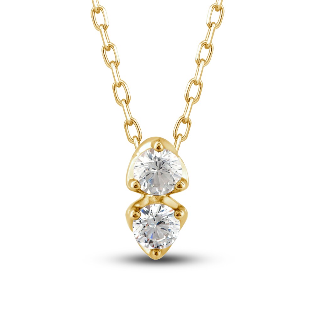 Diamond Pendant Necklace 1/4 ct tw Round 10K Yellow Gold mRpCV7wT