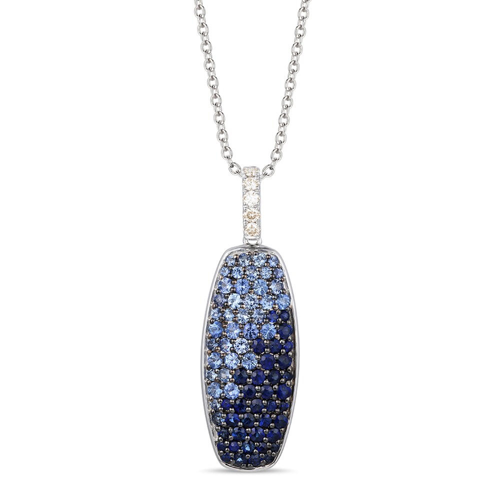 Le Vian Natural Blue Sapphire Necklace 1/10 ct tw Diamonds 14K Vanilla Gold mTNzlWK4
