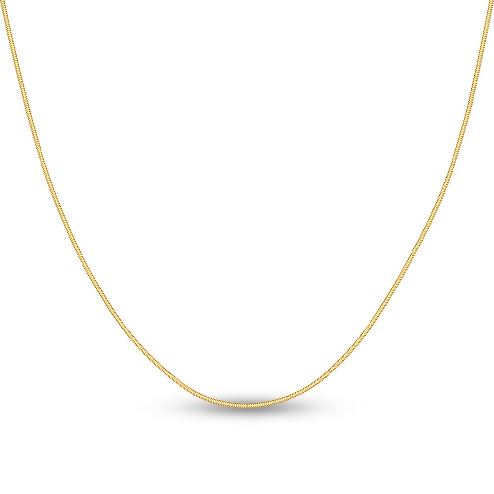 Hollow Snake Chain Necklace 14K Yellow Gold 18\" mWYaziUe