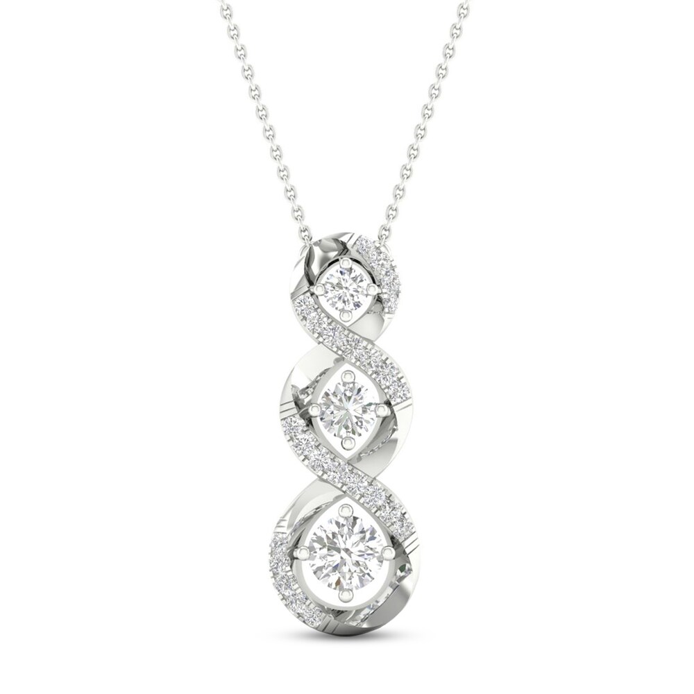 Diamond Necklace 1/3 ct tw Round 10K White Gold mbATNr22