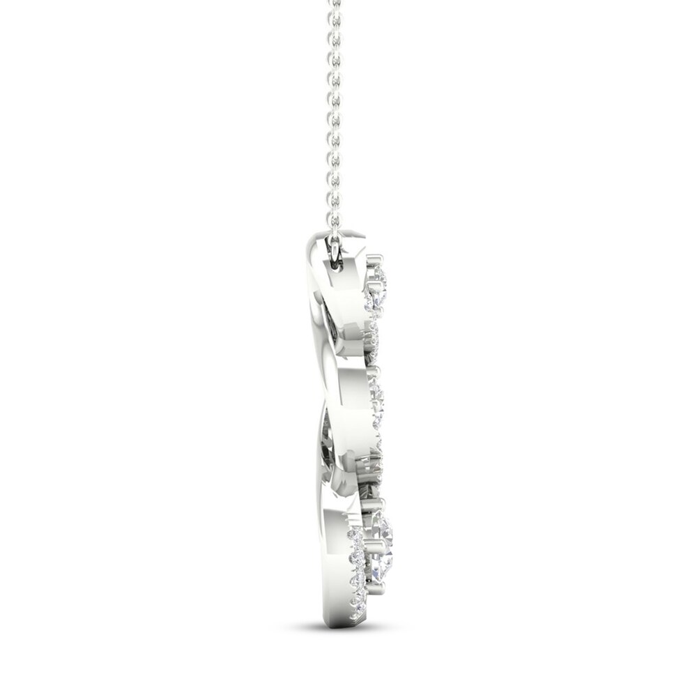 Diamond Necklace 1/3 ct tw Round 10K White Gold mbATNr22