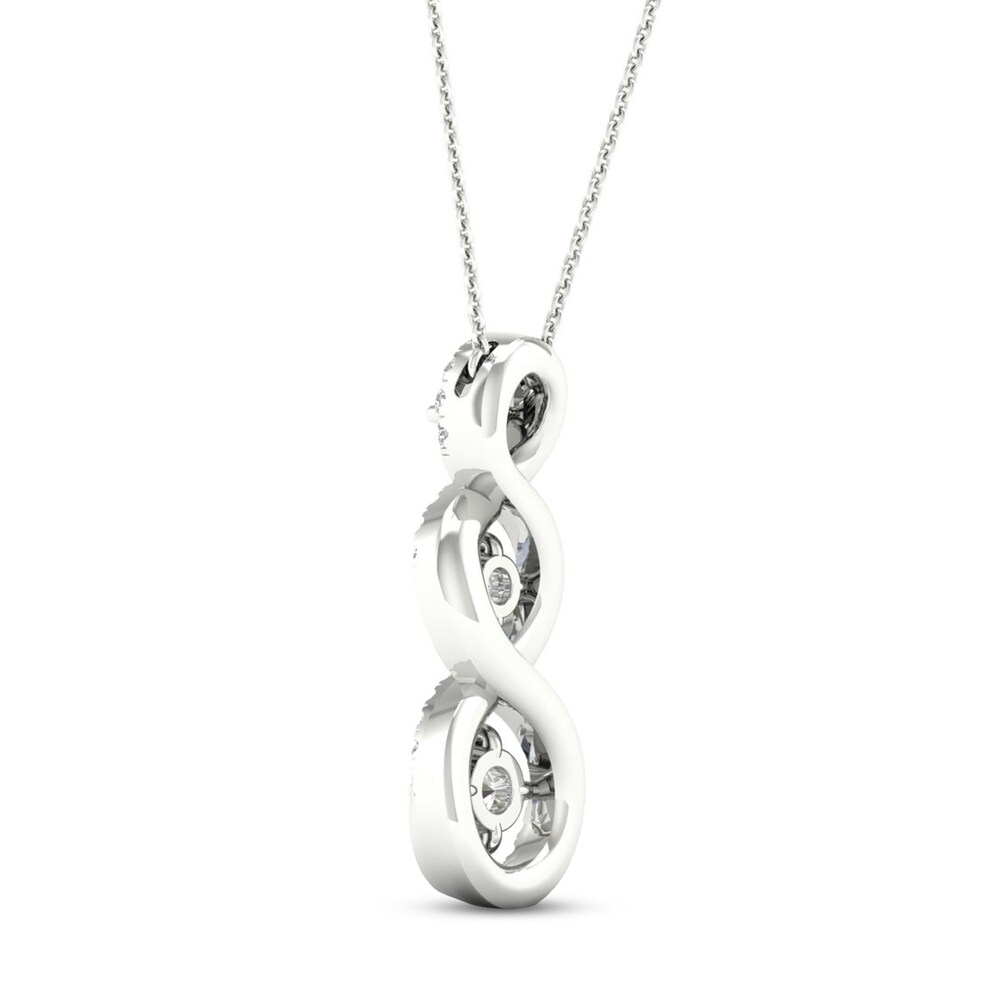 Diamond Necklace 1/3 ct tw Round 10K White Gold mbATNr22