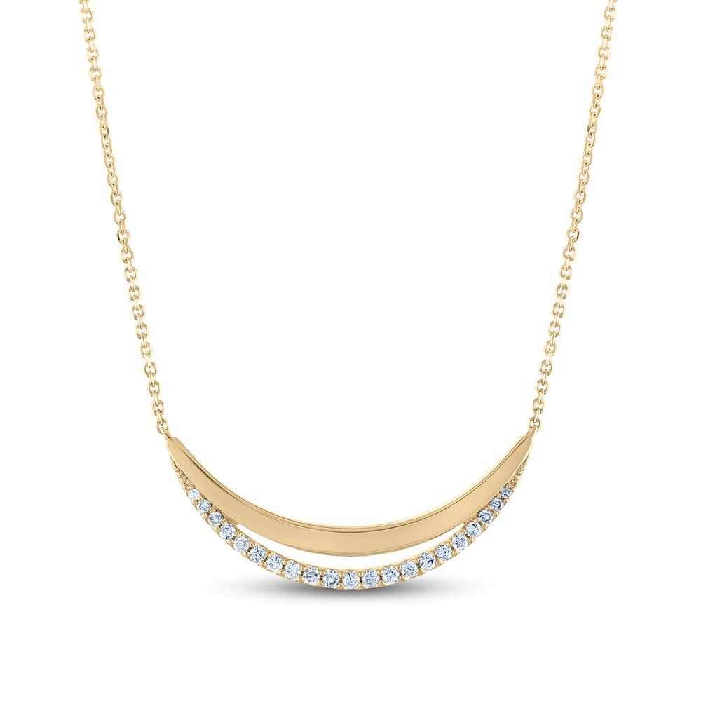 Diamond Necklace 1/5 ct tw Round 10K Yellow Gold mcEz5ZNC