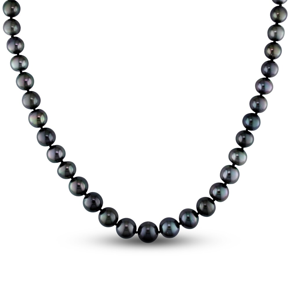Tahitian Cultured Freshwater Pearl Strand Necklace 14K White Gold meH9hLRn