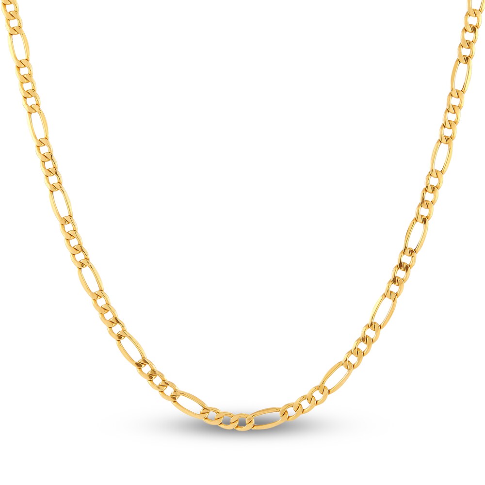 Figaro Chain Necklace 14K Yellow Gold 20" miXC6b8N