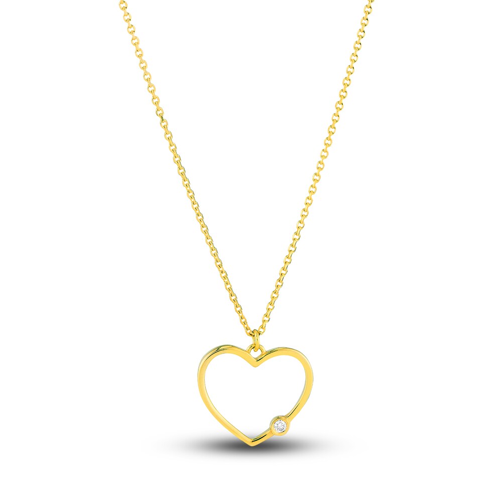 Diamond Heart Necklace Diamond Accent 14K Yellow Gold 18" mlf9OkL0