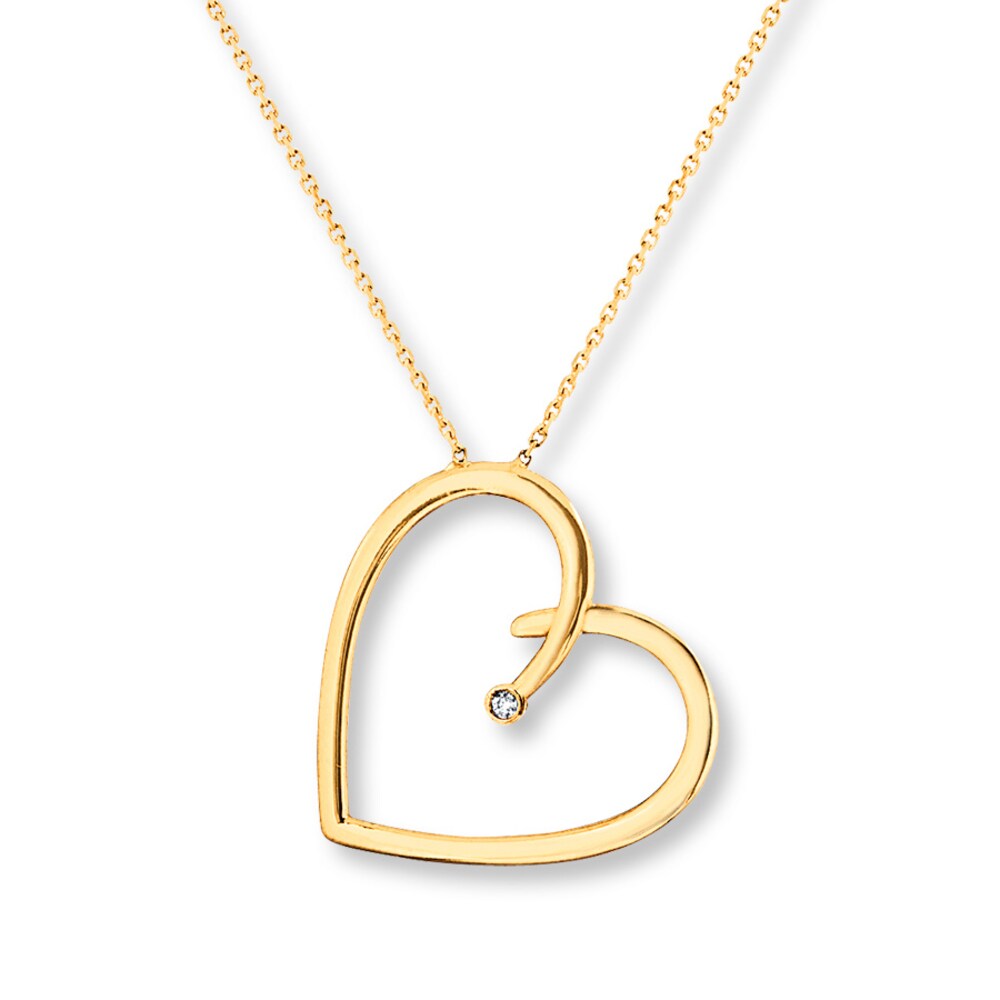 Heart Necklace Diamond Accent 14K Yellow Gold mq1HPtkm