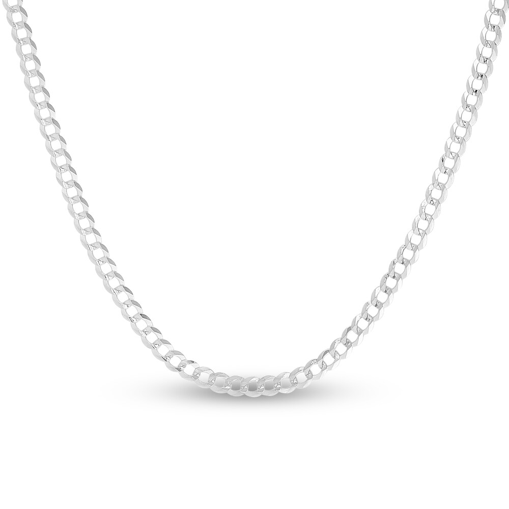 Curb Chain Necklace 14K White Gold 16" myvMtBUc