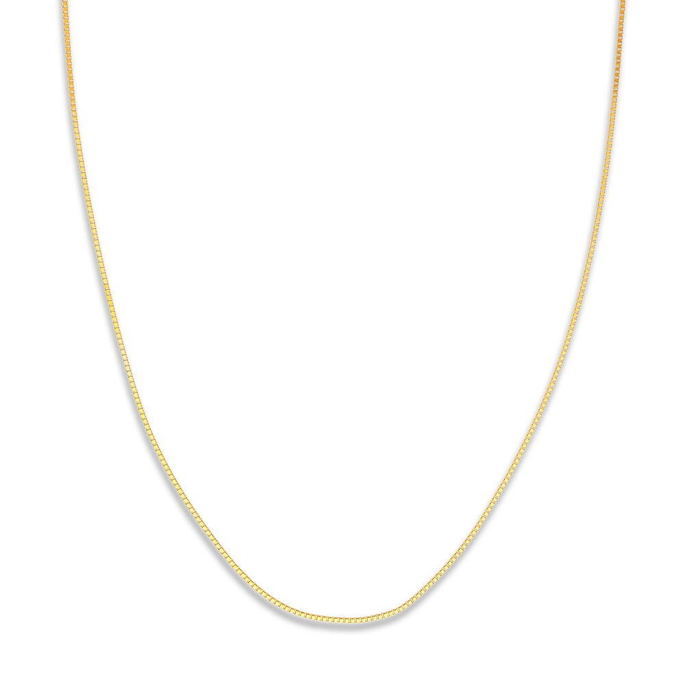 Box Chain Necklace 14K Yellow Gold 18" mzQIVg0e