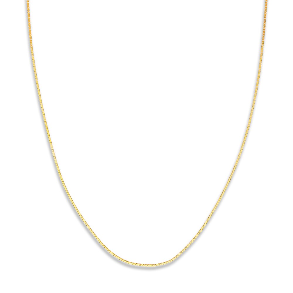 Box Chain Necklace 14K Yellow Gold 18\" mzQIVg0e