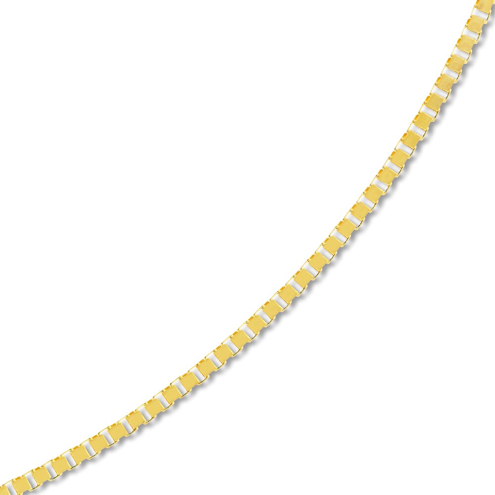 Box Chain Necklace 14K Yellow Gold 18\" mzQIVg0e