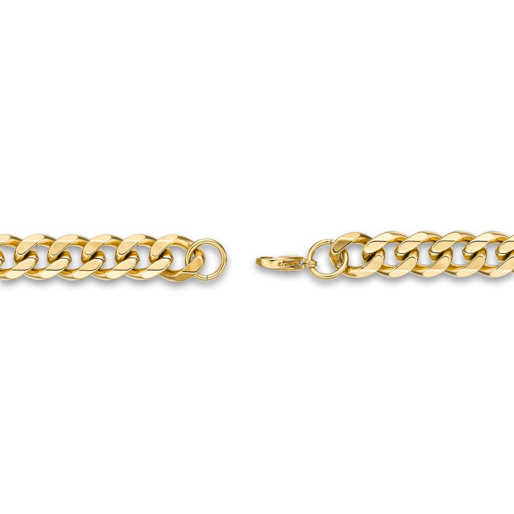 Men\'s Curb Necklace & Bracelet Set Gold-Plated Stainless Steel n0CsTrrq