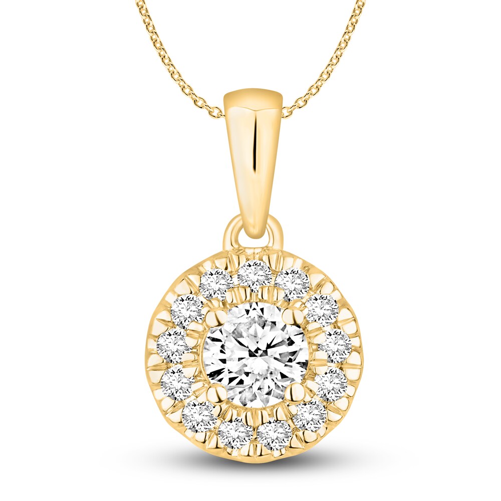 Hearts Desire Diamond Necklace 1/2 ct tw Round 18K Yellow Gold n7lVe13f