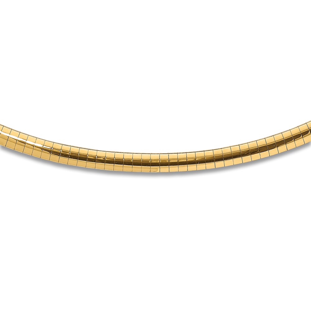 Reversible Omega Chain Necklace 14K Two-Tone Gold 18\" 2.0mm nBm1nhKC