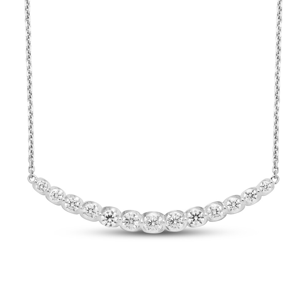 Hearts Desire Diamond Necklace 1-3/8 ct tw Round 18K White Gold nBosa9Dp
