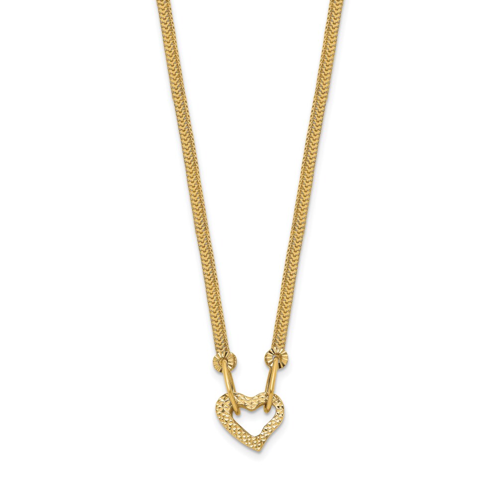 Fancy Puffy Heart Necklace 14K Yellow Gold 16" nJEXVMCJ
