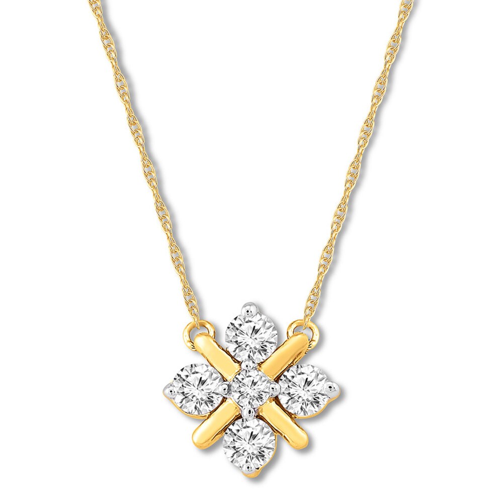 Diamond Necklace 1/2 ct tw Round-cut 10K Yellow Gold ncVdZ4Ed