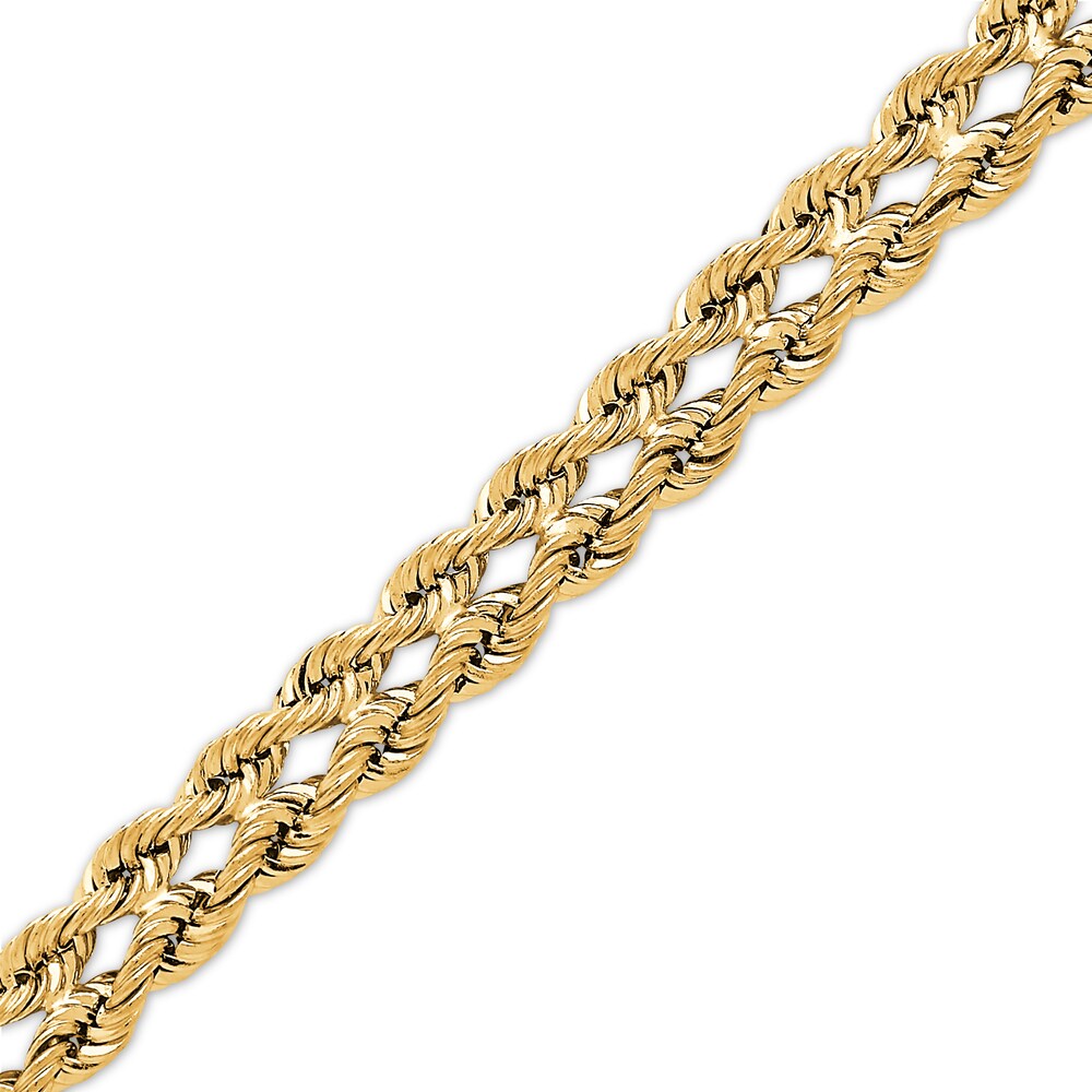 Double Row Hollow Rope Chain 10K Yellow Gold ncgiS20z