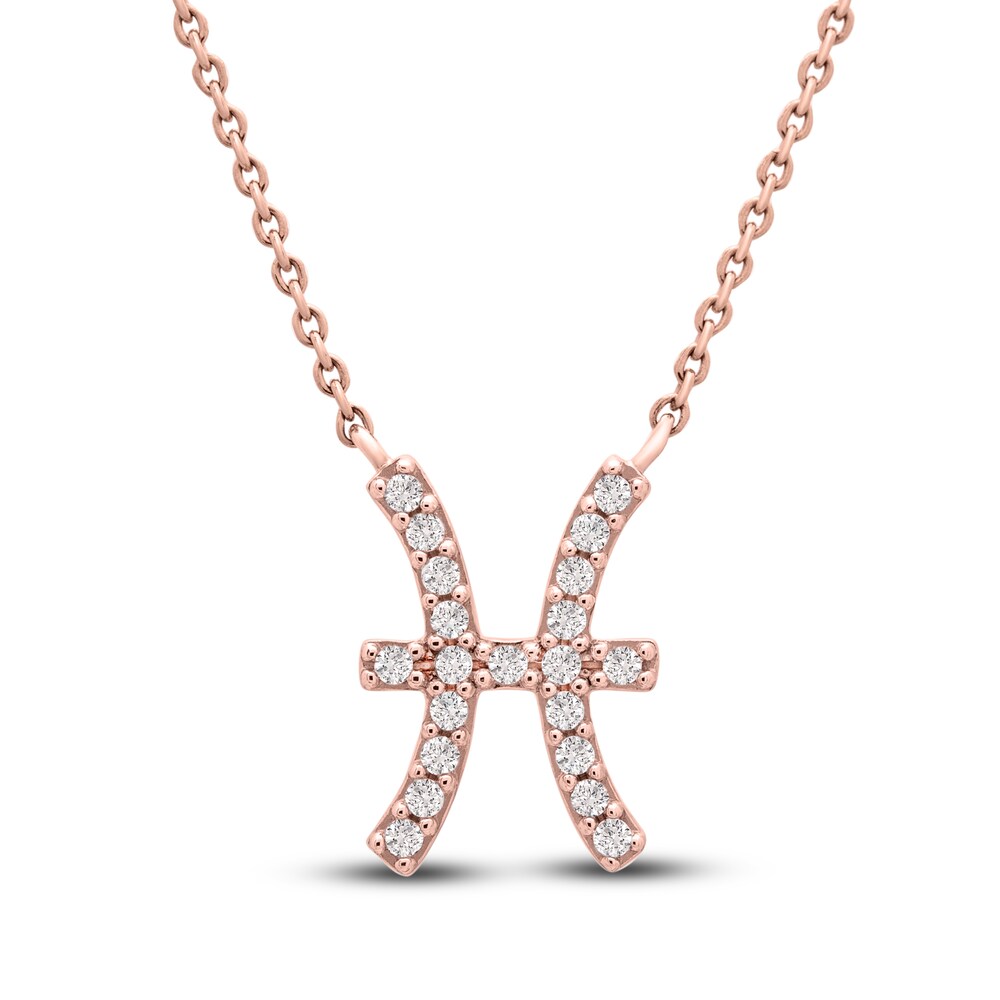 Diamond Pisces Necklace 1/10 ct tw 10K Rose Gold nm0hxWgY