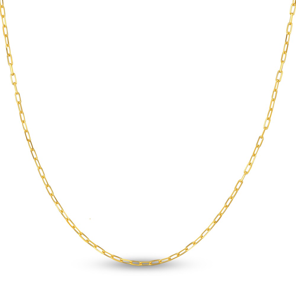Paper Clip Chain Necklace 14K Yellow Gold 22\" nmZg7sPd