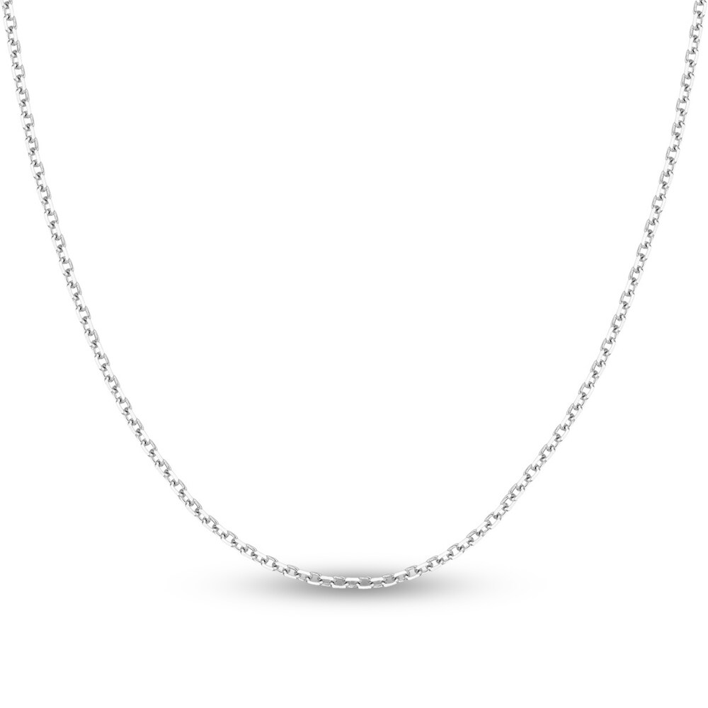 Diamond-Cut Cable Chain Necklace 14K White Gold 30\" nqUQ8b2d