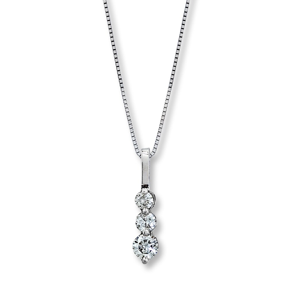 Diamond Necklace 1/3 ct tw Round-Cut 14K White Gold nuOr9rGd