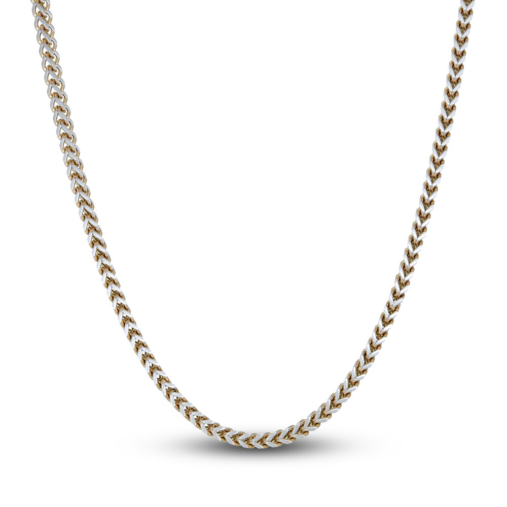 Men's Foxtail Chain Necklace Yellow Gold-Plated Stainless Steel 5mm 30" o3Hb1Z7V
