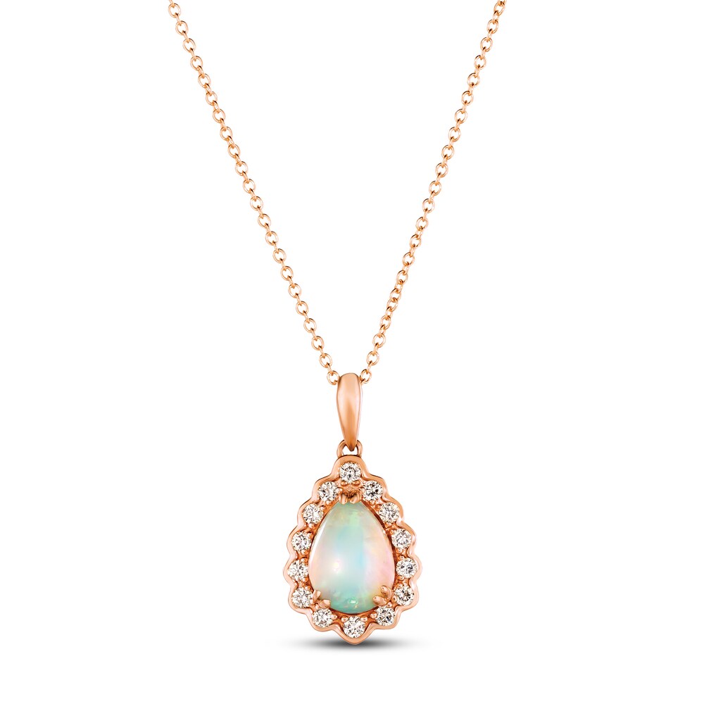 Le Vian Natural Opal Necklace 1/4 ct tw Diamonds 14K Strawberry Gold o5MTTxDj