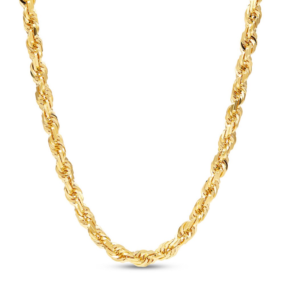 Rope Chain Necklace 10K Yellow Gold 24" o71i0Qh5