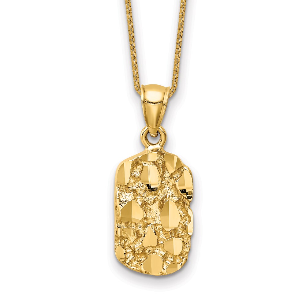 Nugget Necklace 14K Yellow Gold 18" oBXt3cek