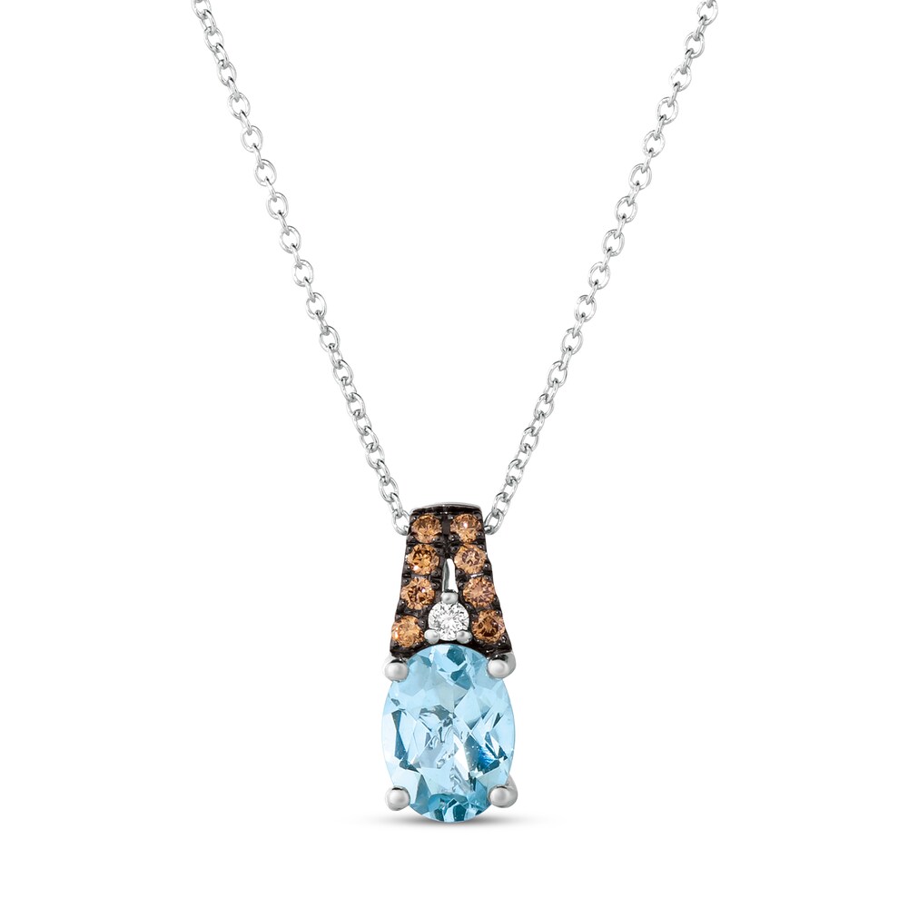 Le Vian Natural Aquamarine Necklace 1/10 ct tw Diamonds 14K Vanilla Gold oBa8lGSL