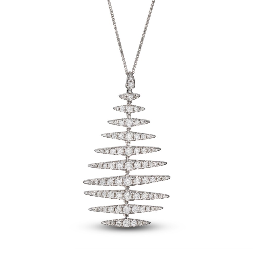 LALI Jewels Diamond Pendant Necklace 5/8 ct tw Round 14K White Gold 18" oKrjShKA