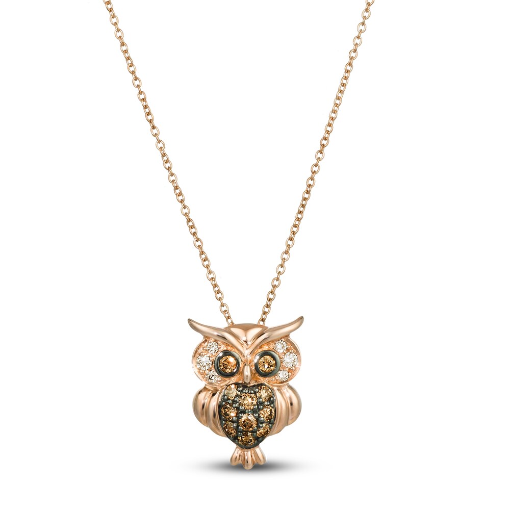 Le Vian Diamond Owl Pendant Necklace 1/4 ct tw Diamonds 14K Rose Gold/Rhod oMXhOp8D