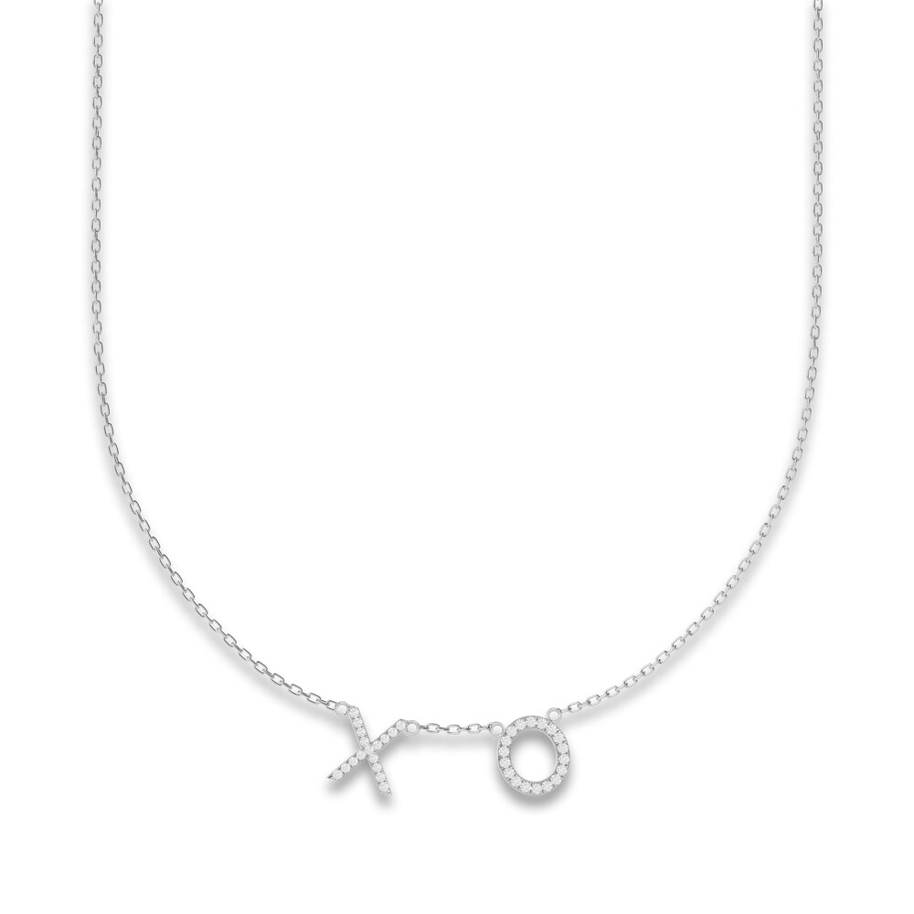 Juliette Maison Diamond Station Name Necklace 1/4 ct tw Round 10K White Gold oMYPpjGl