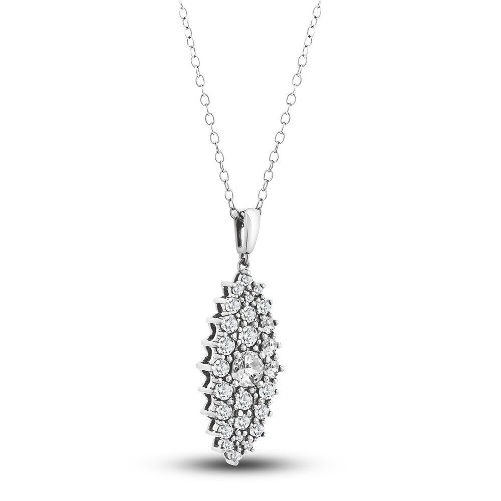 Diamond Pendant Necklace 2 ct tw Round 14K White Gold oN7lTBr0