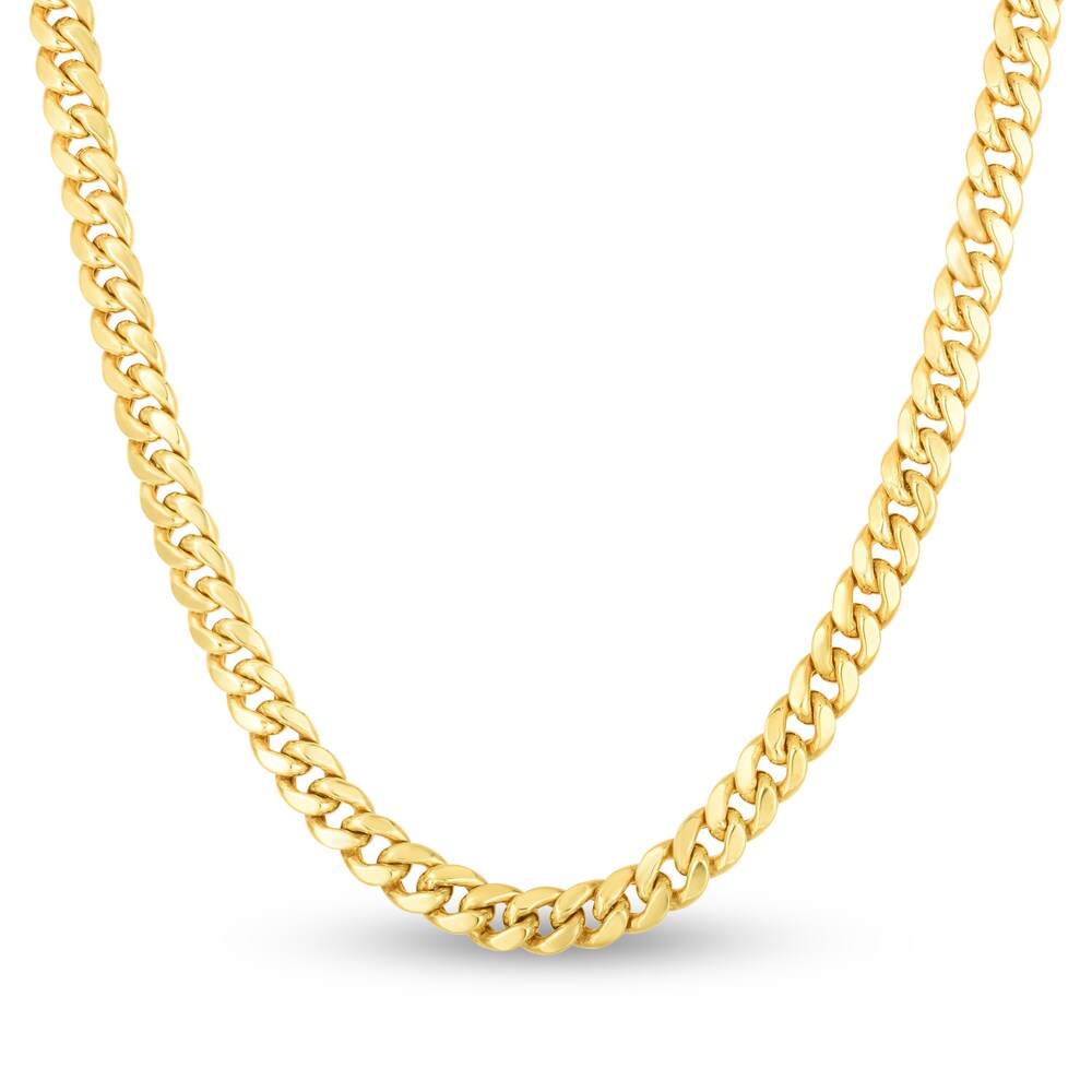 Miami Cuban Link Necklace 14K Yellow Gold 24" oV34e63f