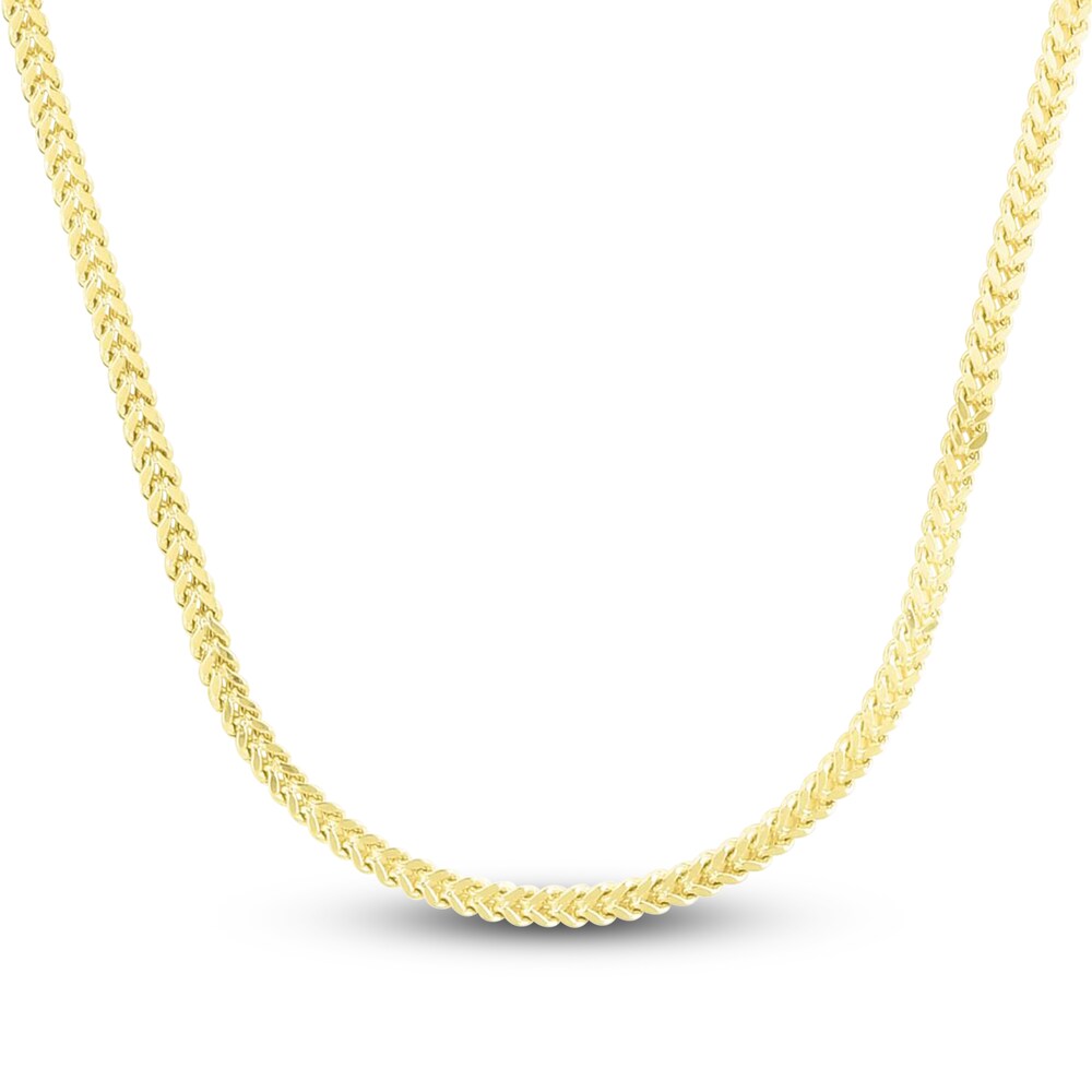 Square Franco Chain Necklace 14K Yellow Gold 26" oioAElcG