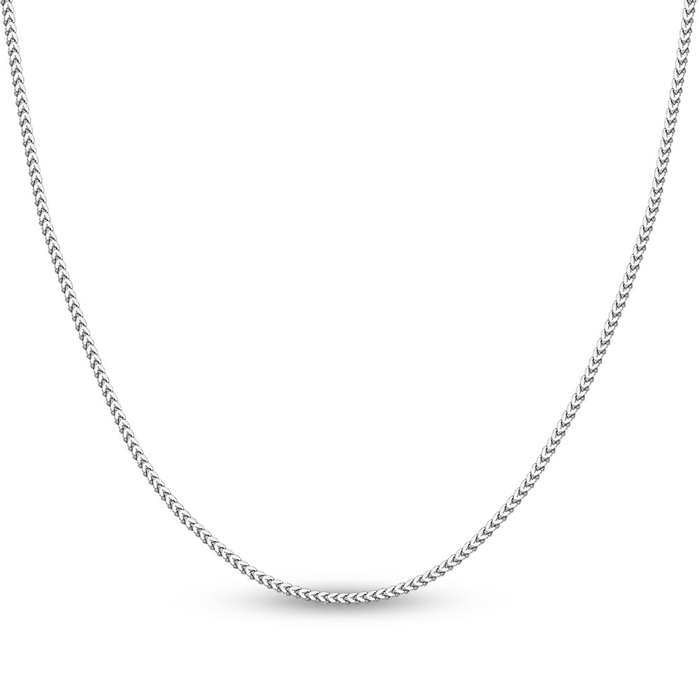 Round Franco Chain Necklace 14K White Gold 22" p4xVL5Yn