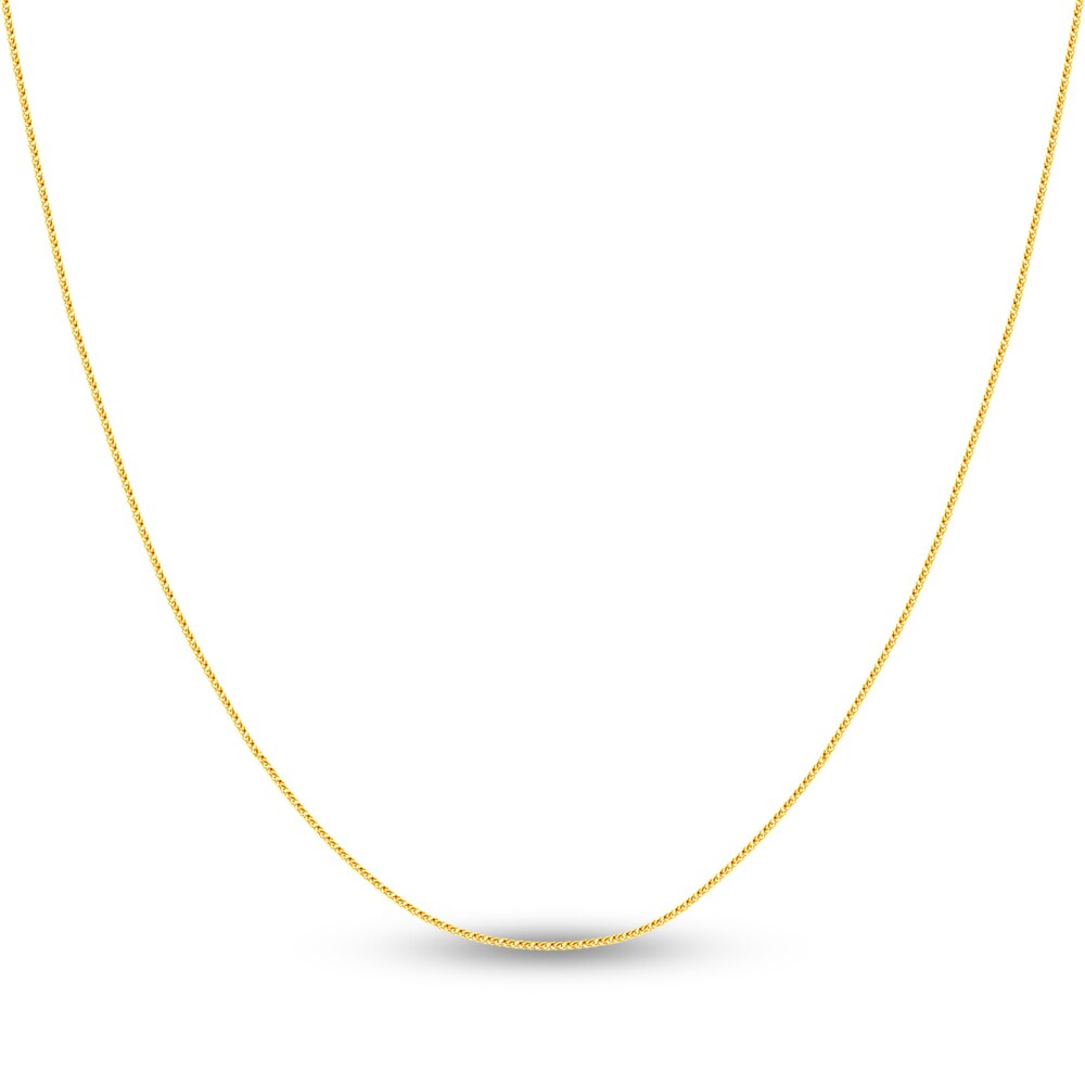Square Wheat Chain Necklace 14K Yellow Gold 20" pBfRxzHW