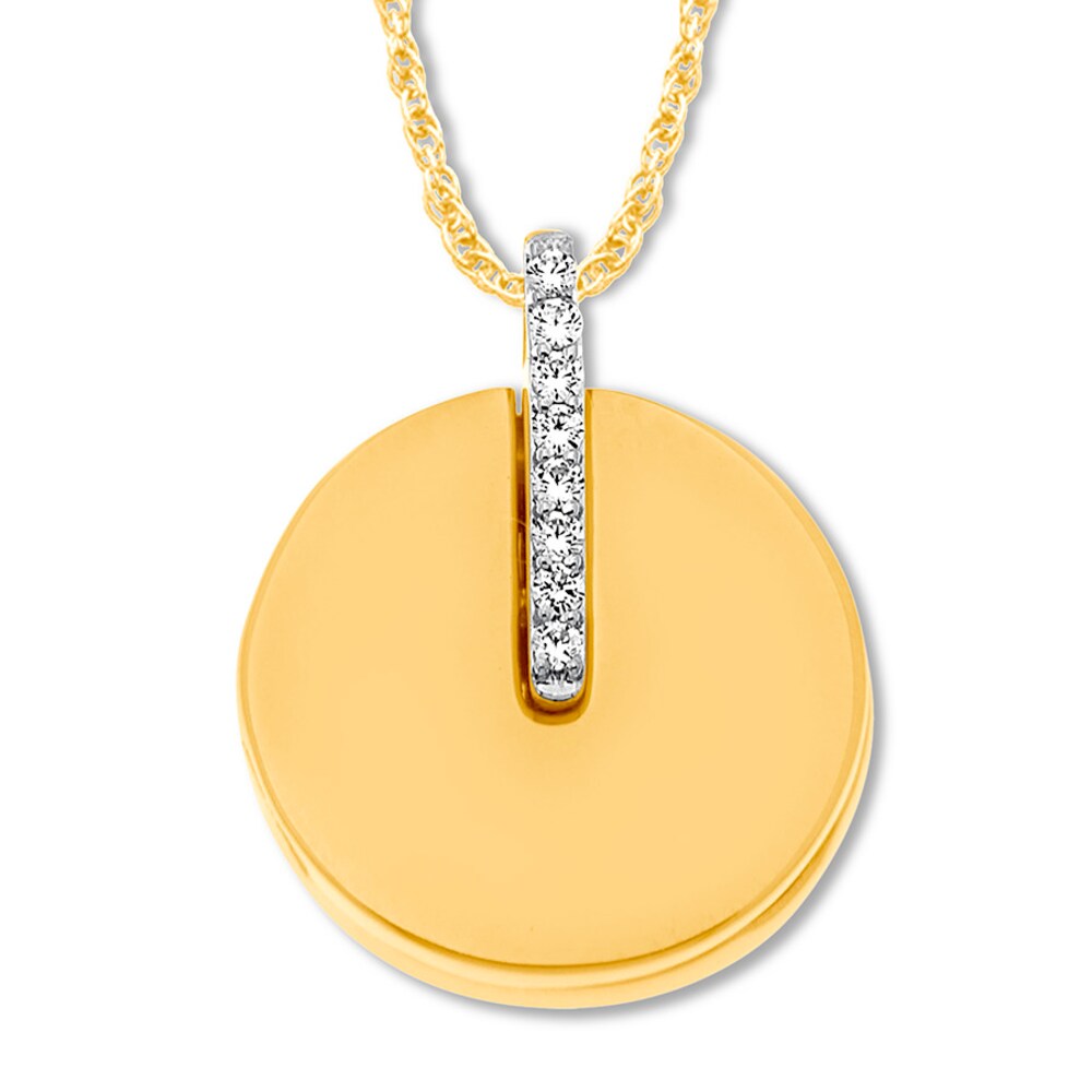 Diamond Round Locket 1/10 ct tw Round-cut 10K Yellow Gold pBmNQC8F