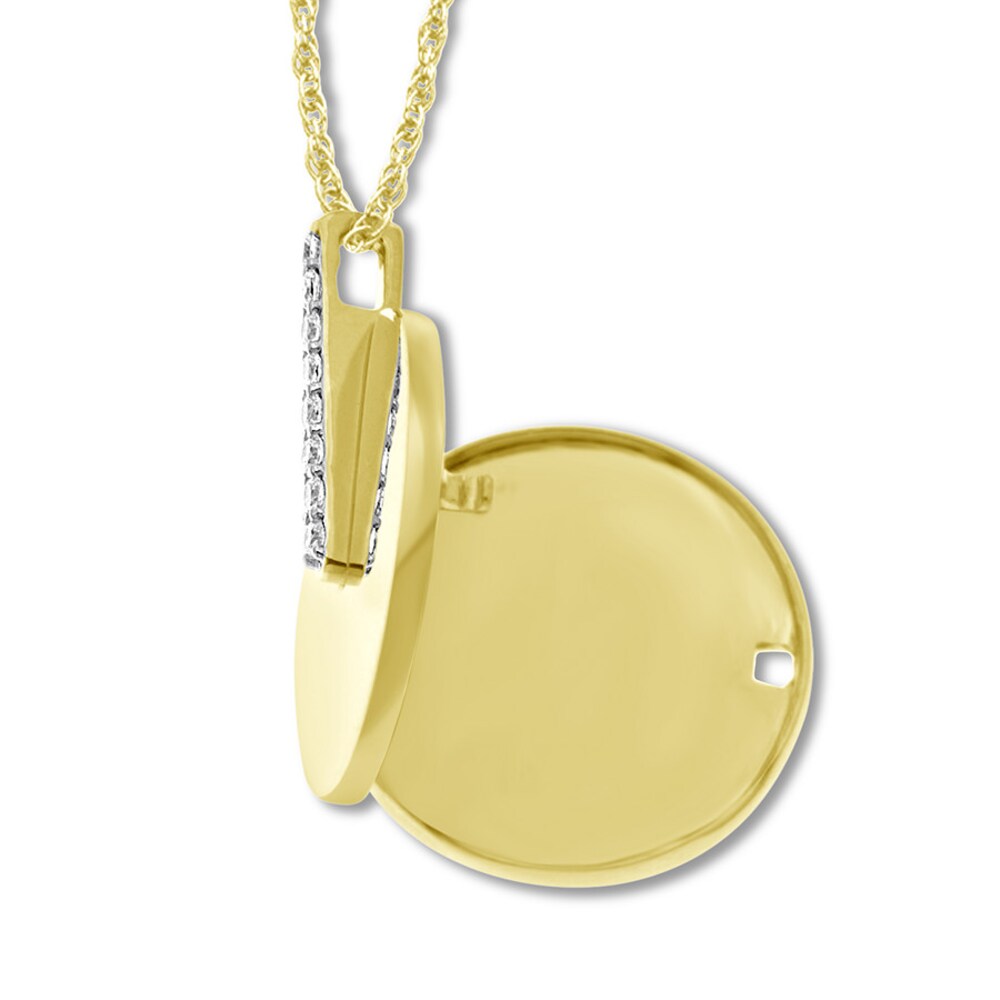 Diamond Round Locket 1/10 ct tw Round-cut 10K Yellow Gold pBmNQC8F