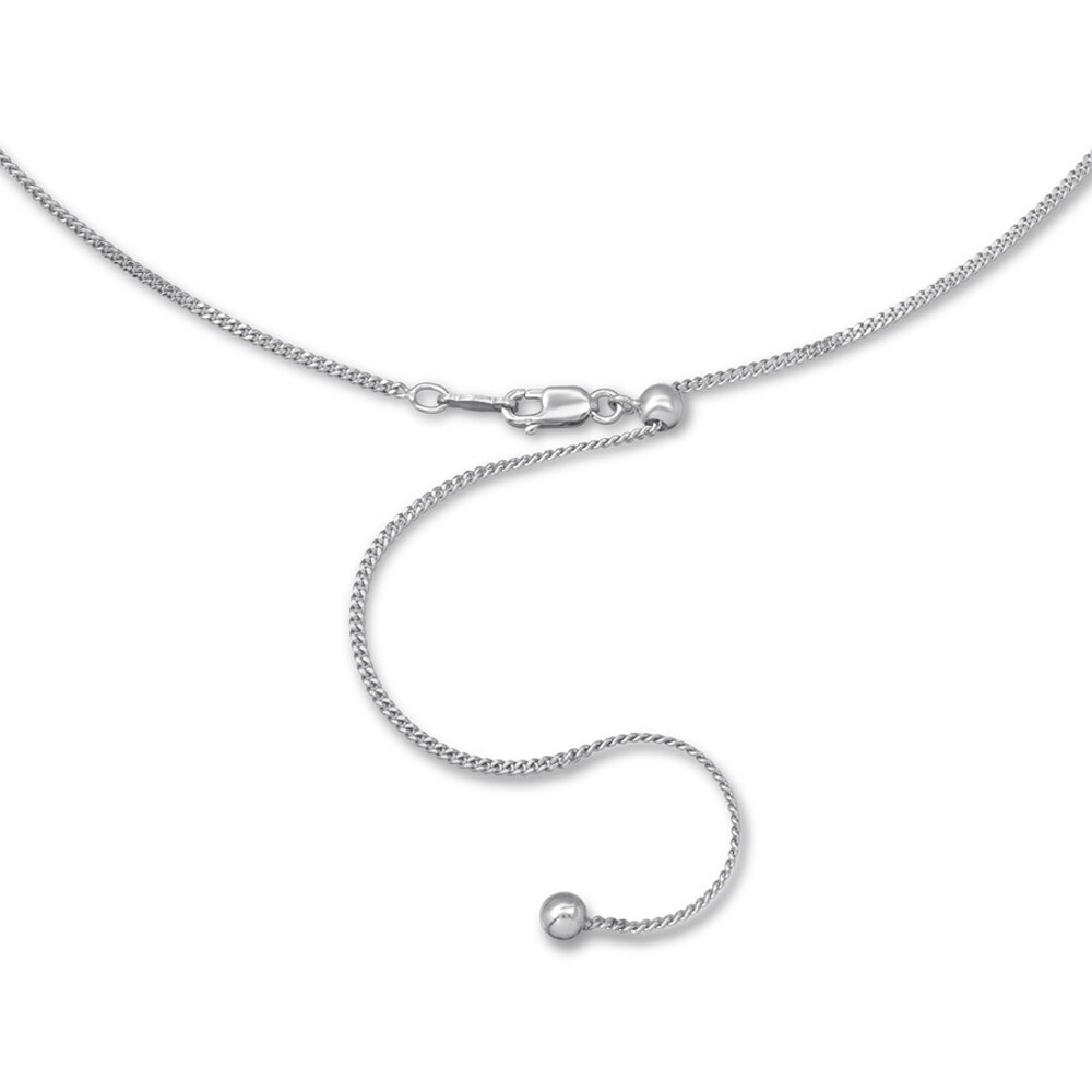 Curb Chain Necklace Sterling Silver 20\" Adjustable pGIDdHMT